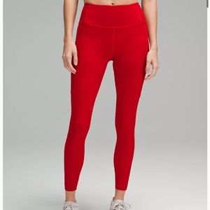 Red lululemon fast and free leggings!❤️